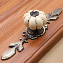Pumpkin Ceramic Drawer Handle, 170x43x40mm, Ivory White, for Cabinet Wardrobe Shoe Cabinet Bookcase Furniture