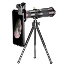 Mobile Phone Camera Lens, 48x Telephoto Lens with 2-Speed Metal Tripod, Dual Focus Remote HD External Camera, W48