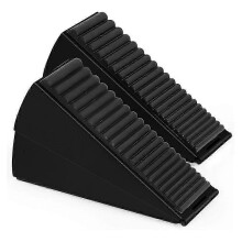 Heavy Duty Door Stopper 2 Pack, 3in High Adjustable Spring Door Wedge for 0.5-3in Door Bottom Gaps, Rubber Non Slip, Black