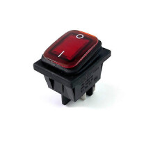 Tuimelschakelaar, montagegat 30x22 mm, 16A 250VAC AAN/UIT, 4-pins 6-pins, rode LED-verlichting, robuust en waterdicht, KCD4-201 DPST-schakelaar