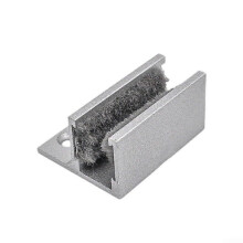 Glass Sliding Door Guide, Zinc Alloy Rail with Noise Reduction Plush Lining, for 1-14mm Thick Glass Door System