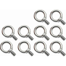 Eye Bolts M8 304 Stainless Steel, Anti Corrosion Round Eyebolts, 10 Pieces for Lifting Hanging Engineering Fixing