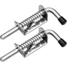 Fecho de porta de garagem com mola 2 unidades, aço inoxidável 304, 128 mm, soldadura selada