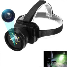Lanterna de Cabeça com Câmera de Vídeo IPX4, 1080P 30fps, Bateria 4000mAh, Cabeçote Ajustável 90, para Atividades ao Ar Livre