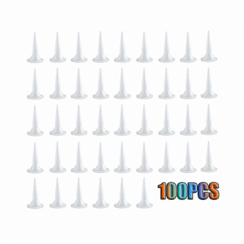 Plastic Caulking Nozzle Extensions, 100 Pack White Plastic Replacement Sealant Application Tools for Standard Caulk Nozzles