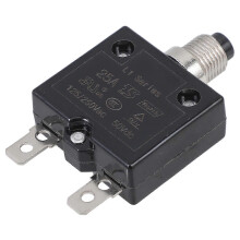 Push Button Manual Reset Circuit Breaker Overload Protector 25A Iron 125V-250VAC 50VDC for Automotive Marine Applications