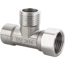 3-Wege-T-Adapterventil, Edelstahl, G1/2, Silber, für Umsteller, Badewanne, WC, Bidet, Brausekopf