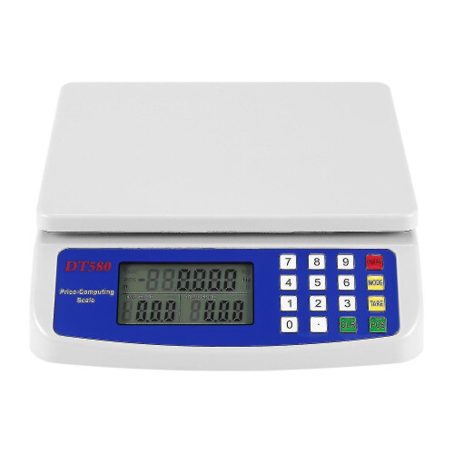 Digital Kitchen Scale, 30kg Max 1g Precision, Backlight LCD Display, Rechargeable, Tare Function, Plastic White Food Electronic Scale