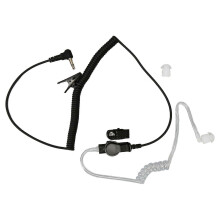 Acoustic Tube Earpiece, 3.5mm Plug, Clear Acoustic Coil Tube, Black PU, for 2 Way Radio Transceiver Phone MP3 MP4