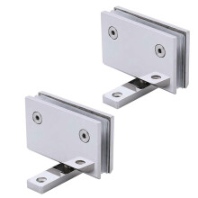 Glass Door Hinges, 304 Brushed Stainless Steel, 360 Degree Two-Way Opening, 25 Degree Automatic Rebound, With Installation Hardware