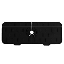 (black) 2pcs Silicone Faucet Mat Kitchen Protector Faucet Absorbent Mat Sink Splash Guard