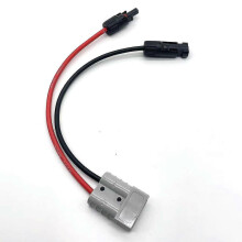 Y-Splitter-Solarpanelkabel, kompatibel mit Anderson-Stecker, 50 A, 4 mm², 12 AWG, 30 cm, 600 V, MC4-Stecker/Buchse, wasserdicht, Plug & Play