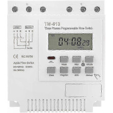 Digital 3-Phase Programmable Timer Relay Switch, 380V 16A 50-60Hz, Three-Wire DIN Rail Weekly Timer