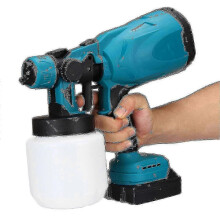 Draadloze hogedrukverfspuit, compatibel met Makita 18V lithiumbatterij, instelbare spuitbreedte, 800 ml inhoud, batterijen niet inbegrepen.