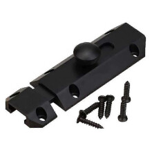 Surface Mount Sliding Door Locks, Black Brass Door Latches for Bedroom Bathroom Cabinet 9.3 x 3.2cm