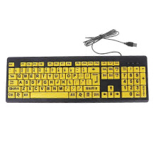Tastiera ergonomica impermeabile con tasti grandi, ideale per ipovedenti.