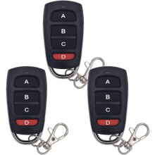 3pcs Garage Door Remote Control Cloning Remote Compatible with 433Mhz Universal Wireless Keychain