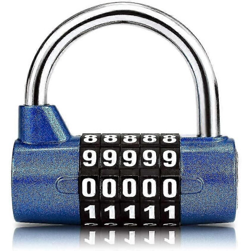 5 Digit Combination Padlock with Resettable Code for Gym Lockers School Cabinets Toolboxes