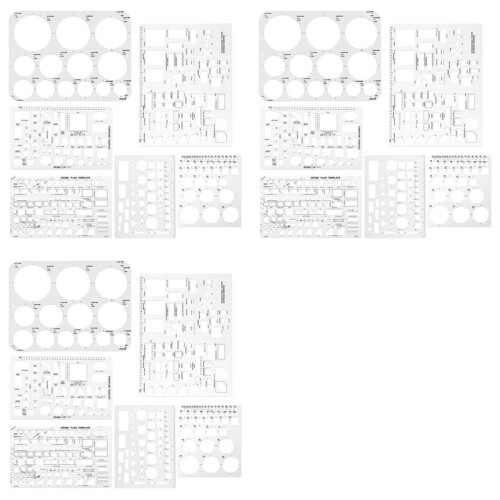 18pcs Circle Template for Drafting, Geometric Shape Stencils Circle Square Measuring Ruler for Building Formwork Drawing 1