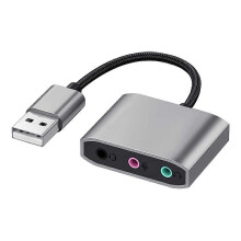 USB-adapter voor externe geluidskaart met 3,5 mm audio-aansluiting voor pc, laptop, microfoon en headset