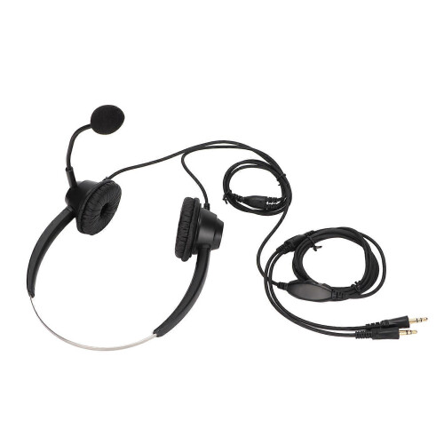 Phone Headset Dual 3.5mm Plug Binaural with Microphone, Adjustable Volume, Compatible with PC