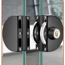 Stainless Steel Central Lock for Sliding Glass Doors No Drilling Installation 98x65x40mm