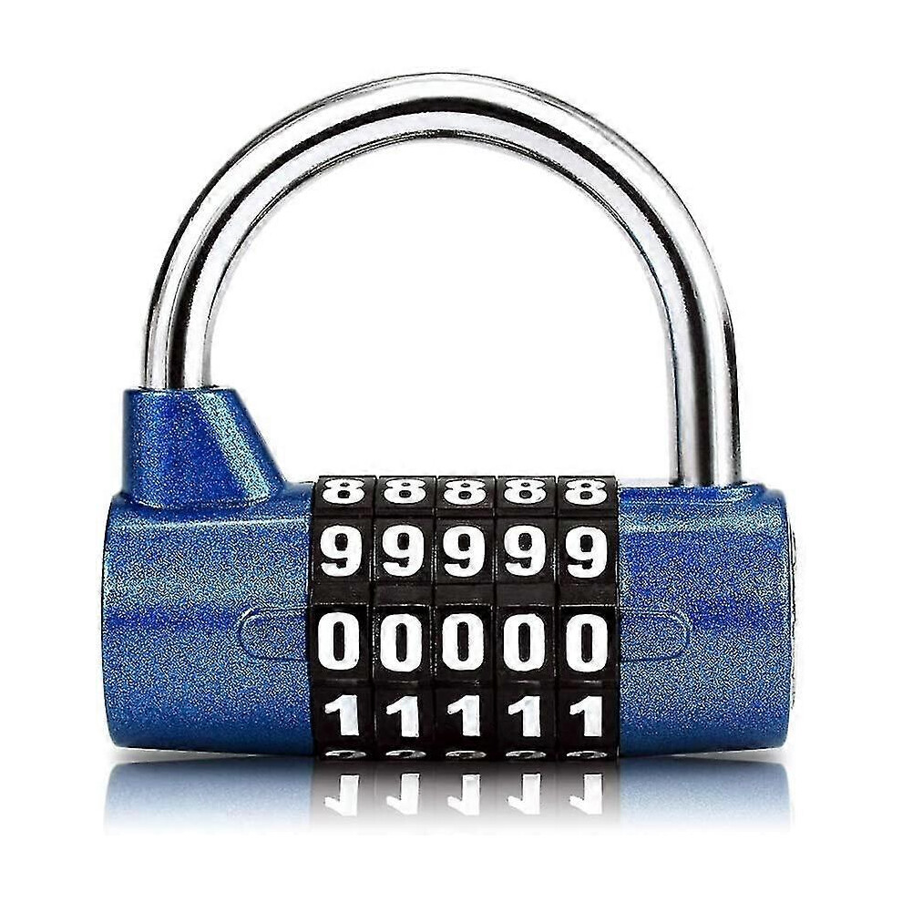 5 Digit Combination Padlock With Resettable Code For Gym Lockers, School, Sports Bags, Toolboxes 6944168493325