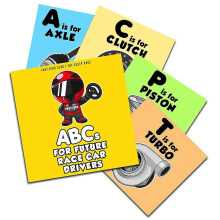 ABC-kirja lapsille, puinen aakkoset oppimiseen autokuvituksilla