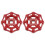 Cast Iron Hand Wheel Handle 2Pcs Red for Home Use, Effortless Control, 6.5cm 1