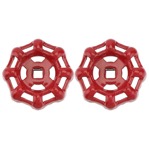 Cast Iron Hand Wheel Handle 2Pcs Red for Home Use, Effortless Control, 6.5cm