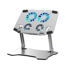 Verstelbare tabletkoeler met 4 ventilatoren, compatibel met tablets, Type-C-ingang, stille motor.