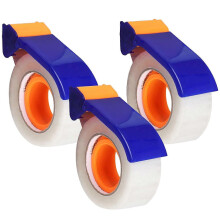 Lot de 3 dérouleurs de ruban adhésif d'emballage avec lame en acier inoxydable pour rubans de 50 mm