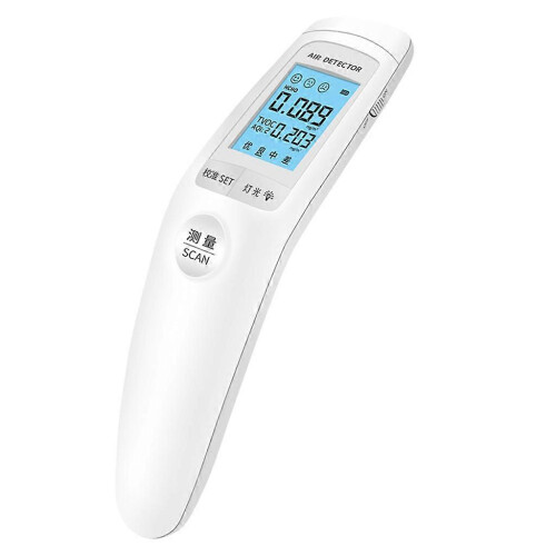 Luchtkwaliteitsmonitor, formaldehyde-, HCHO- en TVOC-tester met LCD-display.