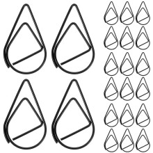 Decorative Drop Shaped Paper Clips Black Steel Bookmarks 100Pcs for Office DIY