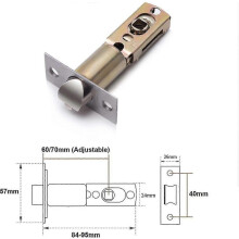 Tubular Mortice Latch, Adjustable 60/70mm, Compatible with Lever Door Handles, Fireproof
