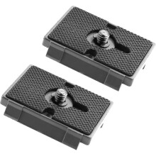 Plaque de dégagement rapide compatible avec le système Manfrotto RC2 200PL-14, lot de 2 supports de caméra en alliage d'aluminium avec anneau en D