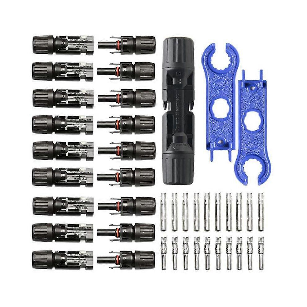 Mc4 Solar Connector 10 Pairs With Key, 16A-52A Ip67 Tinned Copper For Parallel Connection 6944168508265