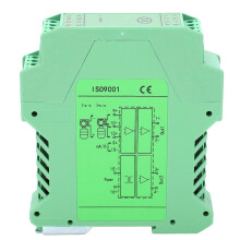 DC-signaalisolator voor DIN-railmontage, 1 ingang, 2 uitgangen, 0-10V tot 4-20mA, GLG