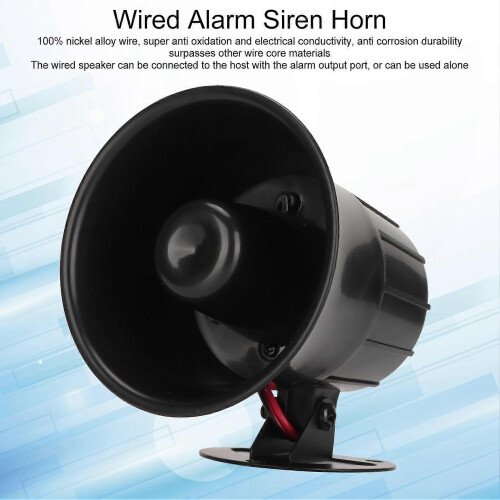 Alarm Siren Speaker 110dB Adjustable Angle Installation DC 12V Compatible with Security Systems