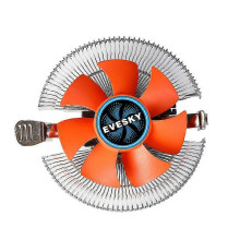 CPU-ventilator compatibel met Intel LGA 775 1155 & AMD AM2 AM3, 8 cm stille radiator met 7 bladen voor neerwaartse druk.