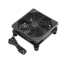 120 mm koelventilator met snelheidsregelaar en stoffilter, compatibel met router, modem, DVR en versterker
