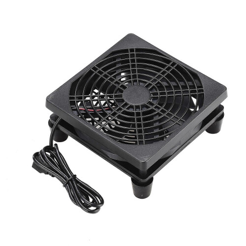 120mm Cooling Fan with Multi-Speed Controller and Dustproof Filter, Compatible with Router, Modem, DVR, Amplifier