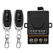 433MHz Wireless Remote Control Switch RF Relay Receiver with 2 Transmitters, 30A 220V, 50M Range, Learning Code