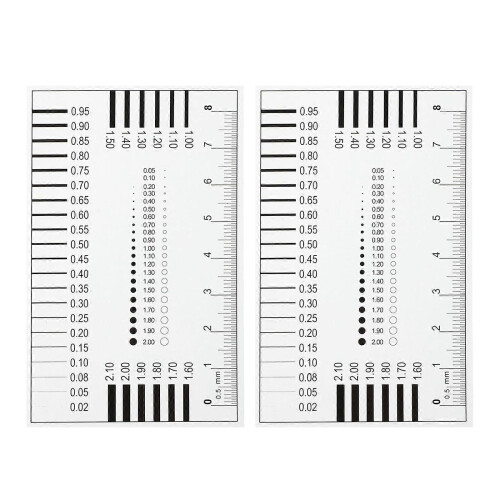 Crack Gauge Ruler for Flaw Detection with Clear Measuring Guide, 2-Pack