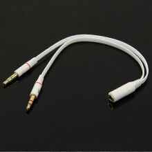 3.5mm Headset Splitter Adapter Cable Compatible with PC Audio & Mic Ports, 20cm