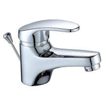 Single Lever Basin Mixer, Solid Brass Chrome Bathroom Faucet, With Pull Drain, Removable Aerator, Fits Most Basins