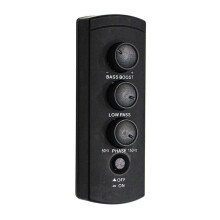 Autosubwooferversterkercontroller, ABS-materiaal, draaiknop met LED-indicator, 5 meter snoer, basniveau-regeling voor auto-audiosysteem