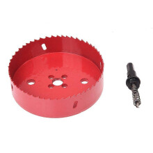 125 mm HSS-gatenzaag met 10 mm schacht en boor, geschikt voor gipsplaat, hout, metaal en kunststof.