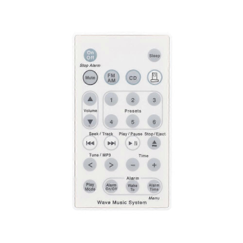 Remote Control Compatible with B1 Wave Music Multidisc Player System ABS White