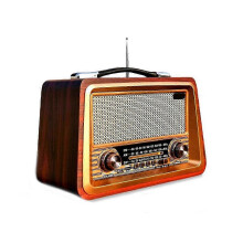 Retro Portable Radio Wireless Bluetooth Speaker with AM/FM/SW Receiver USB TF AUX MP3 Player Wooden Design